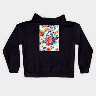 colorful floral trees abstract soft paint roses style unique Kids Hoodie